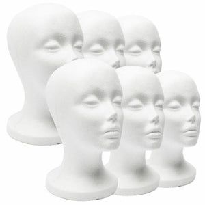 Female Styrofoam Mannequin Wig Glasses Hat Display Stand Popular Foam Head Model Storage Holders White 1Pc Wig Stands