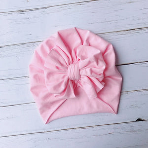 Fashion Cute Baby Hat Toddler Kids Soft Cotton Turban Beanies Hat Boy Girl Floral Bowknot Head Wraps For 0-3 Years Kids