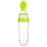 Baby Squeezing Feeding Spoon Safe Silicone New Born Training Rice Bottle Cereal Food Supplement Feeder Tableware Medicine Tools