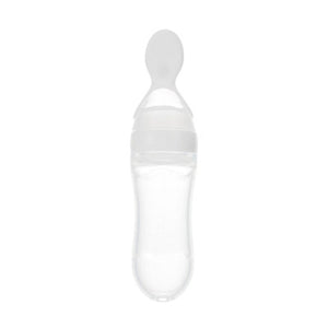 Baby Squeezing Feeding Spoon Safe Silicone New Born Training Rice Bottle Cereal Food Supplement Feeder Tableware Medicine Tools