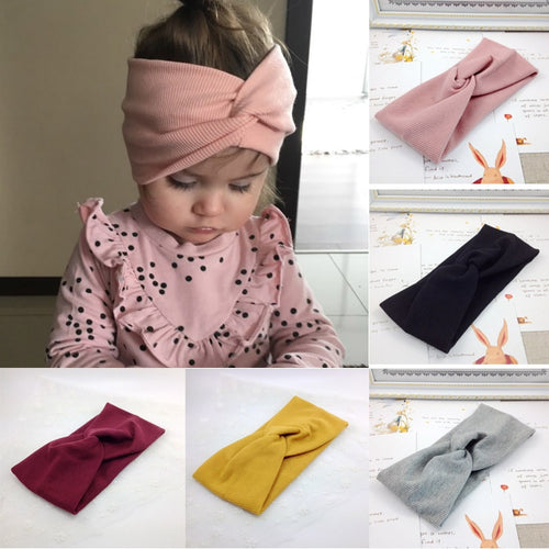 Spring Baby Solid Cross Knitted Headband For Girls Women Kids Twisted Elastic Hairband Turban Newborn Children Hair Accessories