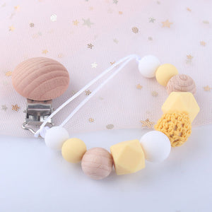 Pacifier Clip Baby Silicone Teething Beads Paci Holder Soothie Clips Teether Toy Chewbeads Baby Birthday Shower Gift