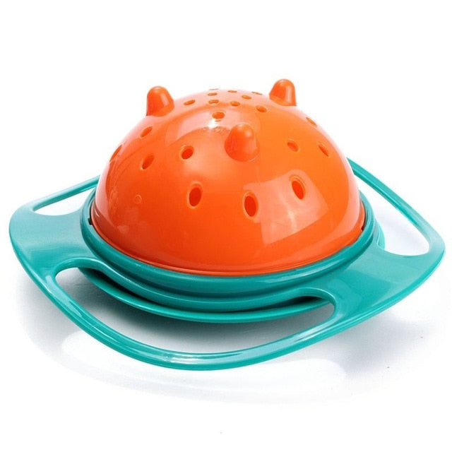 Baby Kids Non Spill Feeding Toddler Gyro Bowl 360 Rotating Avoid Food Spilling Feeding Dishes