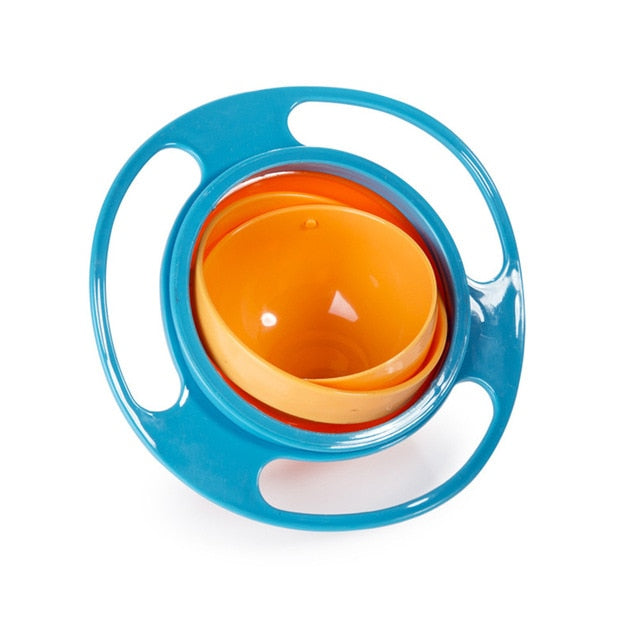 Baby Kids Non Spill Feeding Toddler Gyro Bowl 360 Rotating Avoid Food Spilling Feeding Dishes