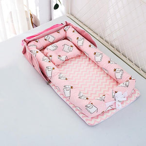 Baby Crib Portable Crib  Foldable  Newborn Sleeping Bed Cushion Cotton Nest Baby Bedding Basket Bumpers YHM030