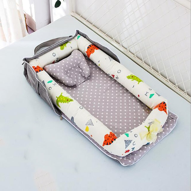 Baby Crib Portable Crib  Foldable  Newborn Sleeping Bed Cushion Cotton Nest Baby Bedding Basket Bumpers YHM030