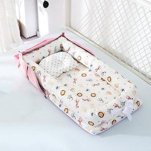 Baby Crib Portable Crib  Foldable  Newborn Sleeping Bed Cushion Cotton Nest Baby Bedding Basket Bumpers YHM030