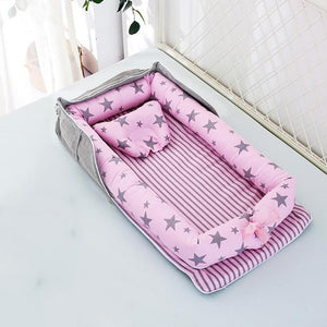 Baby Crib Portable Crib  Foldable  Newborn Sleeping Bed Cushion Cotton Nest Baby Bedding Basket Bumpers YHM030