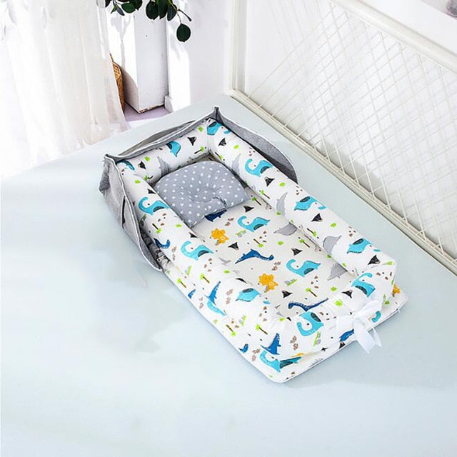 Baby Crib Portable Crib  Foldable  Newborn Sleeping Bed Cushion Cotton Nest Baby Bedding Basket Bumpers YHM030