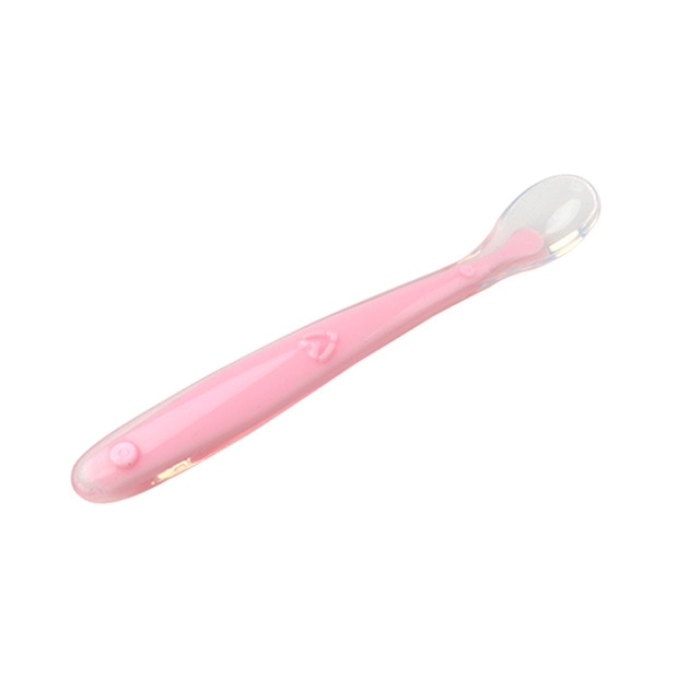 Hot Sale Baby Soft Silicone Spoon Candy Color Temperature Sensing Spoon Children Food Baby Feeding Tools