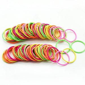 New 100PCS/Lot Girls Candy Colors Nylon 3CM Rubber Bands Children Safe Elastic Hair Bands Ponytail Holder Kids Hair Accessories