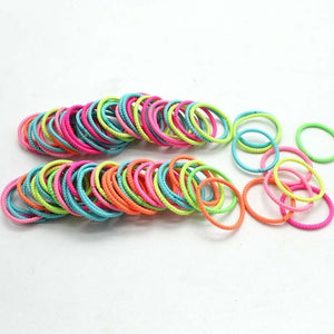 New 100PCS/Lot Girls Candy Colors Nylon 3CM Rubber Bands Children Safe Elastic Hair Bands Ponytail Holder Kids Hair Accessories