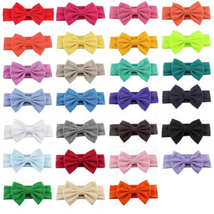 2020 New Cotton Elastic Newborn Baby Girls Solid Color Headband Bowknot Hair Band Children Infant Headband bandeau bebe