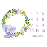 Baby Monthly Milestone Blanket Newborn Photo Props Shoots Backdrop Personalized Infants Growing Toddlers Swaddle Blanket