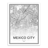 Black White Custom World City Map Paris London New York Posters Nordic Living Room Wall Art Pictures Home Decor Canvas Paintings