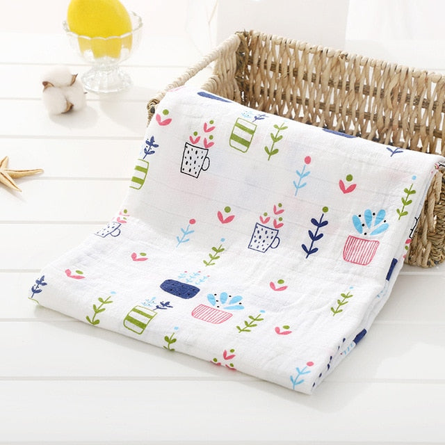 120cm*110cm Swaddle Blanket Baby Blanket Bamboo Muslin Blanket 120 Baby Blankets Newborn Blanket Swaddle Cotton